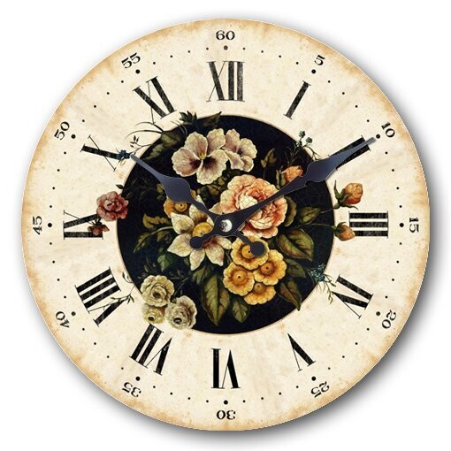 Wanduhr Blumen