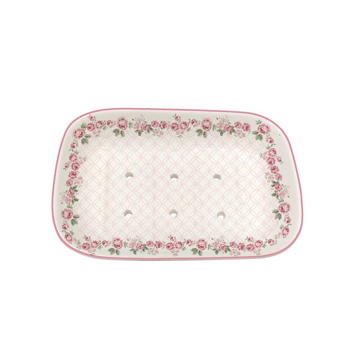 Seifenschale Lucy Porzellan mit Blumenmotiv