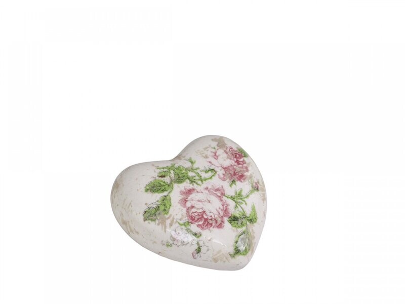 Keramik Herz mit Rosen | klein Keramik Herz mit Rosen | klein