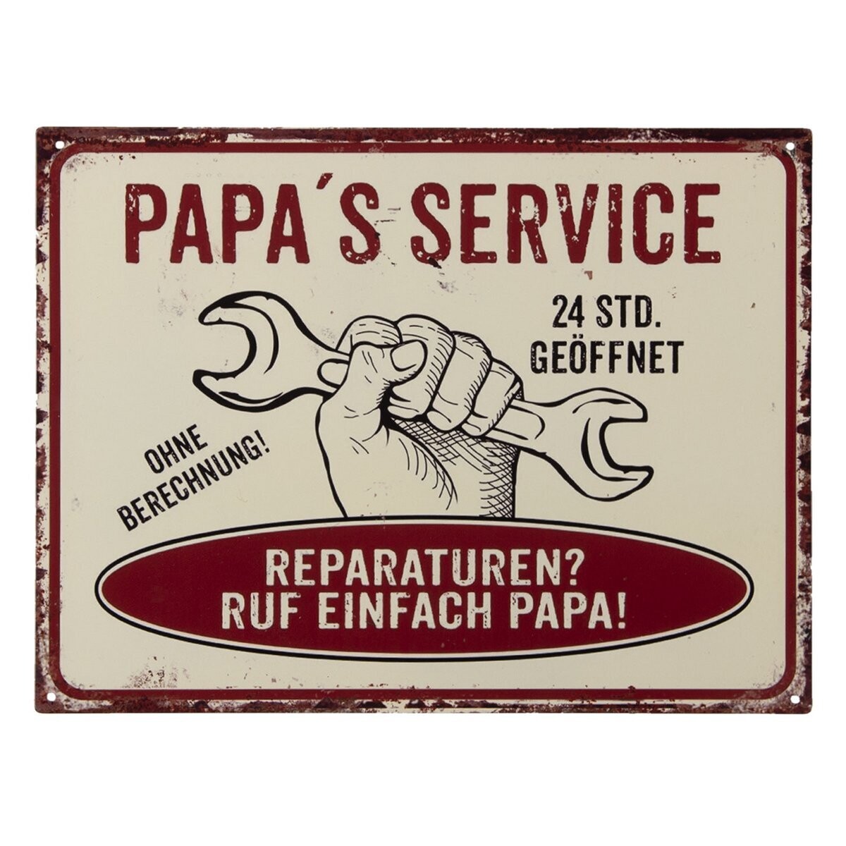 Textschild "Papas Service"