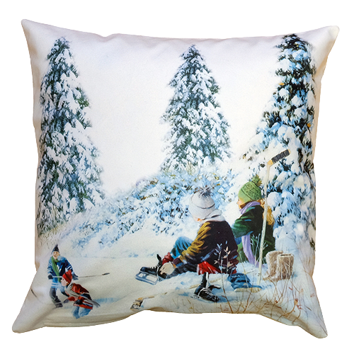 Kissenhülle | Spielende Winterkinder
