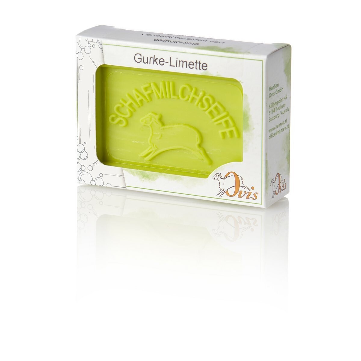 Schafmilchseife eckig verpackt | Gurke/Limette