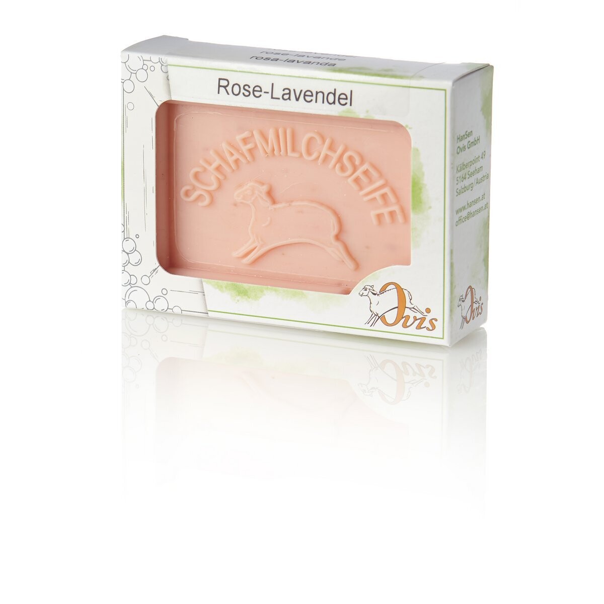 Schafmilchseife eckig verpackt | Rose/Lavendel
