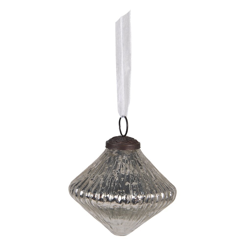 Weihnachtskugel aus Glas | silber