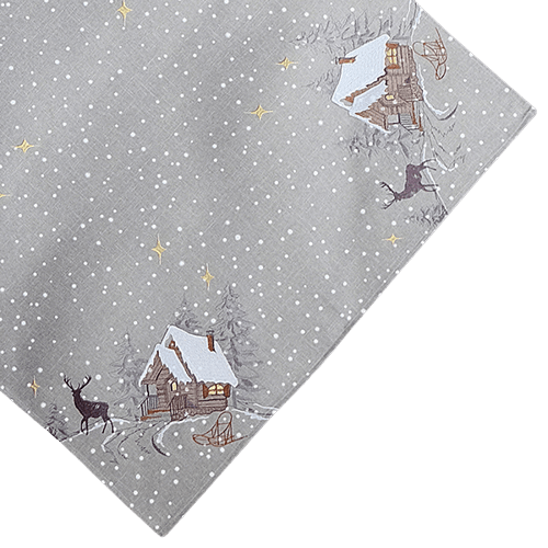 Mitteldecke 85x85 "Im Winterwald" grau