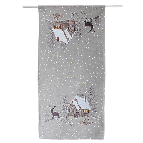 Läufer 40x85 "Im Winterwald" grau