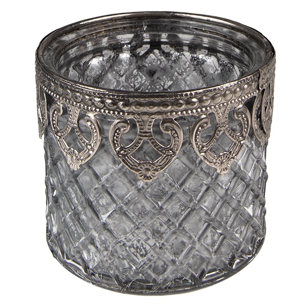 Teelichthalter anthrazit mit Silber