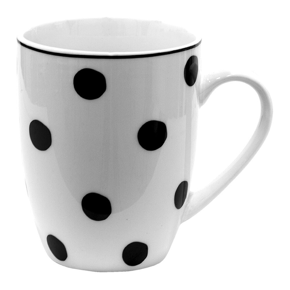 Becher weiß/schwarz gepunktet