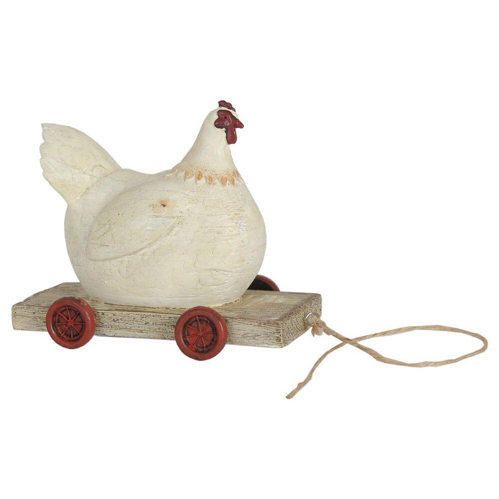 Deko Huhn auf Rollen