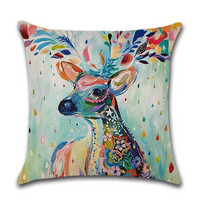 Kissenhülle 45x45 | Hirsch bunt