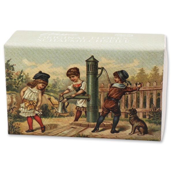 Schafmilchseife eckig, 100 g Edelweiß Motiv Schafmilchseife eckig, 100 g Edelweiß Motiv "Brunnen"