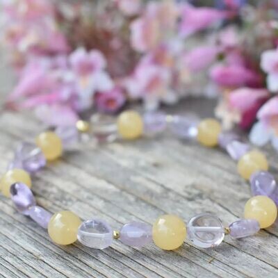 Armband mit Calcit & Lavendel Amethyst Armband mit Calcit & Lavendel Amethyst