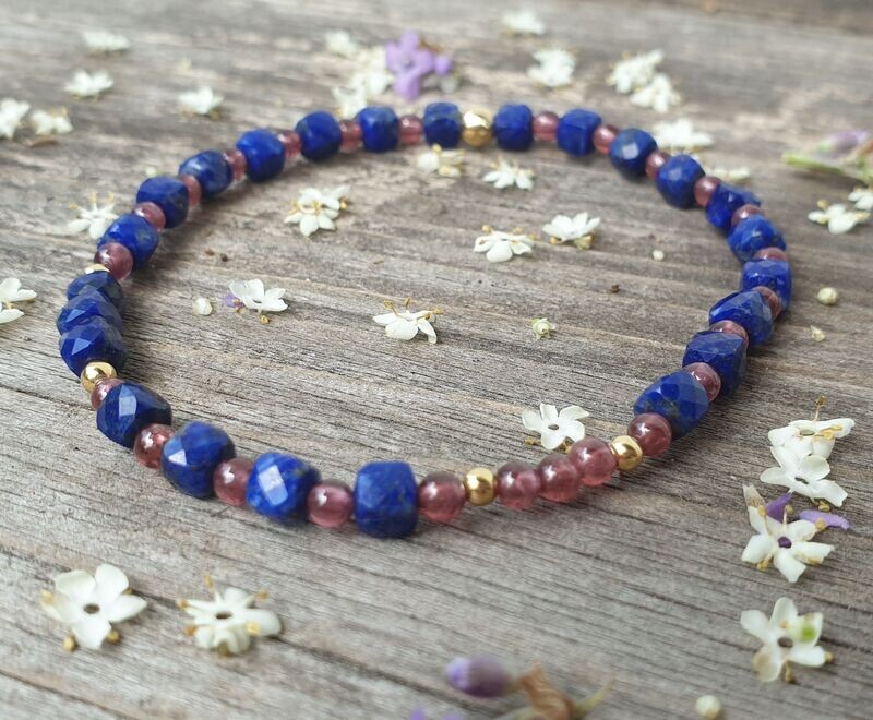 Armband mit Lapis Lazuli & Granat Armband mit Lapis Lazuli & Granat