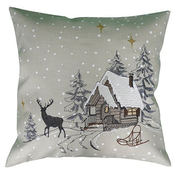 Kissenhülle 40x40 "Im Winterwald" ecru
