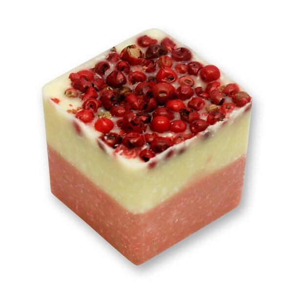 Badebutter-Würfel mit Schafmilch 50g, Schinusbeeren/Cranberry Badebutter-Würfel mit Schafmilch 50g, Schinusbeeren/Cranberry