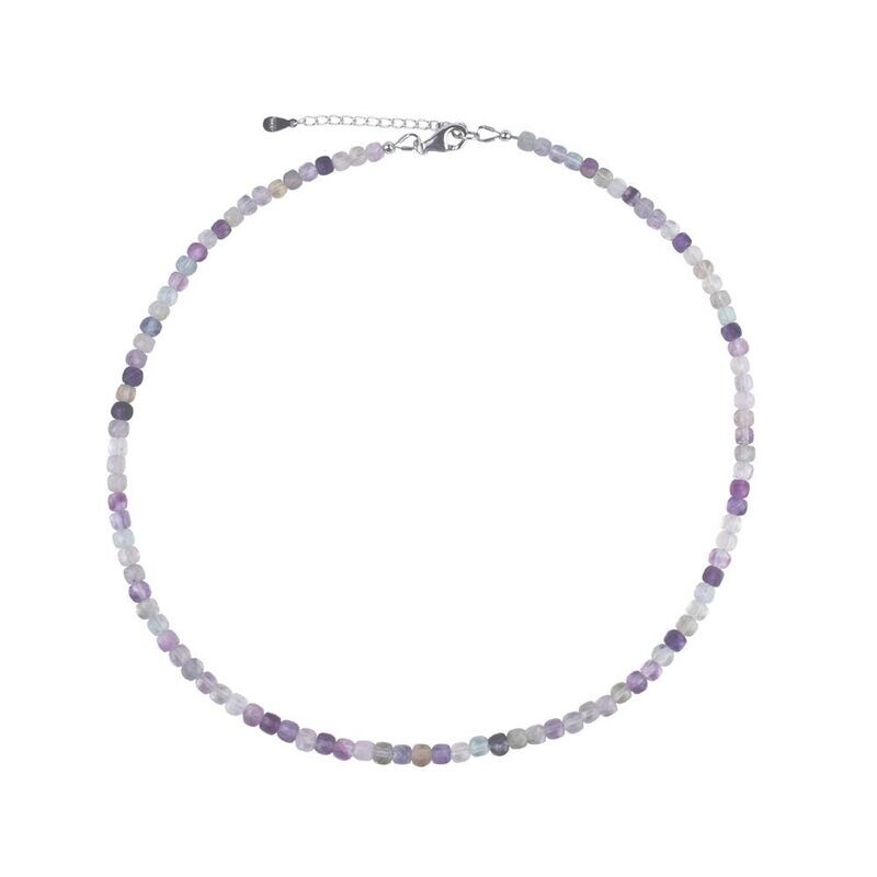 Kette Fluorit Würfel facettiert | 4mm Kette Fluorit Würfel facettiert | 4mm