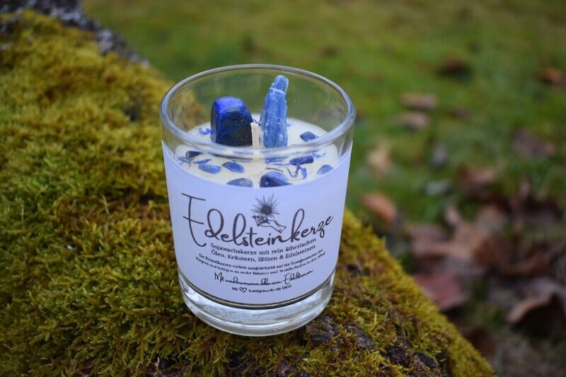 Edelsteinkerze Royalzuli | Lapis & Disthen Edelsteinkerze Royalzuli | Lapis & Disthen