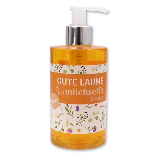 Flüssigseife mit Schafmilch 250ml im Spender "Gute Laune", Orange