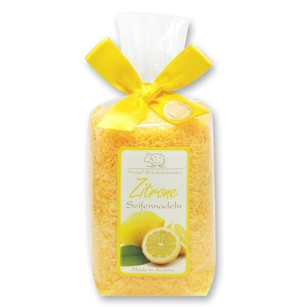 Schafmilchseife Zitrone Seifennadeln, 100 g verpackt in Cello Schafmilchseife Zitrone Seifennadeln, 100 g verpackt in Cello