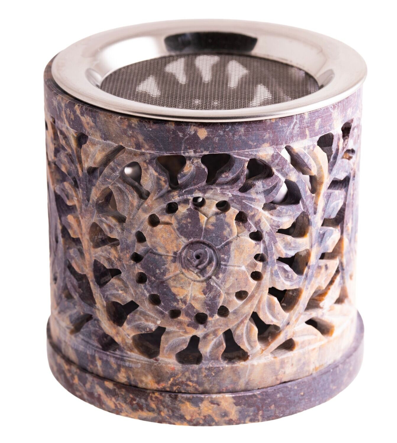 Siebgefäß Speckstein grau  | silber