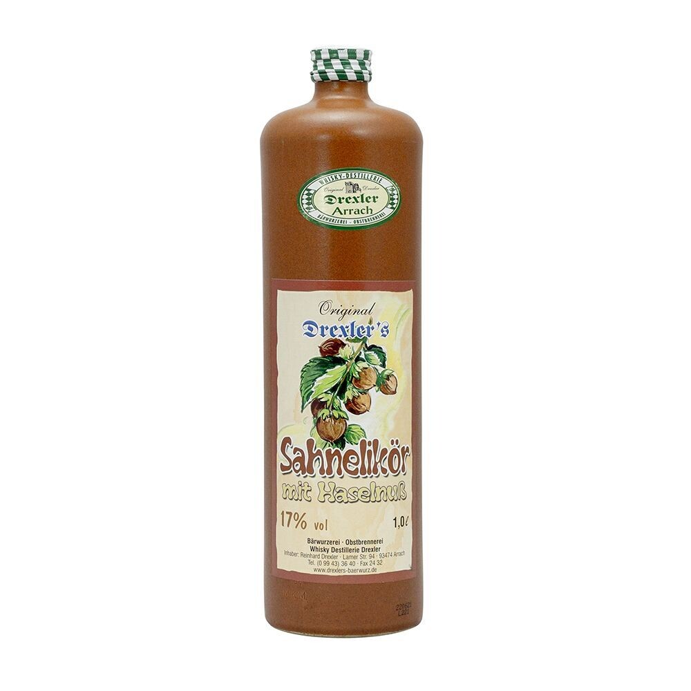 Original Drexler's  Sahnelikör mit Haselnuss 17% vol.  / 0,35 Ltr.