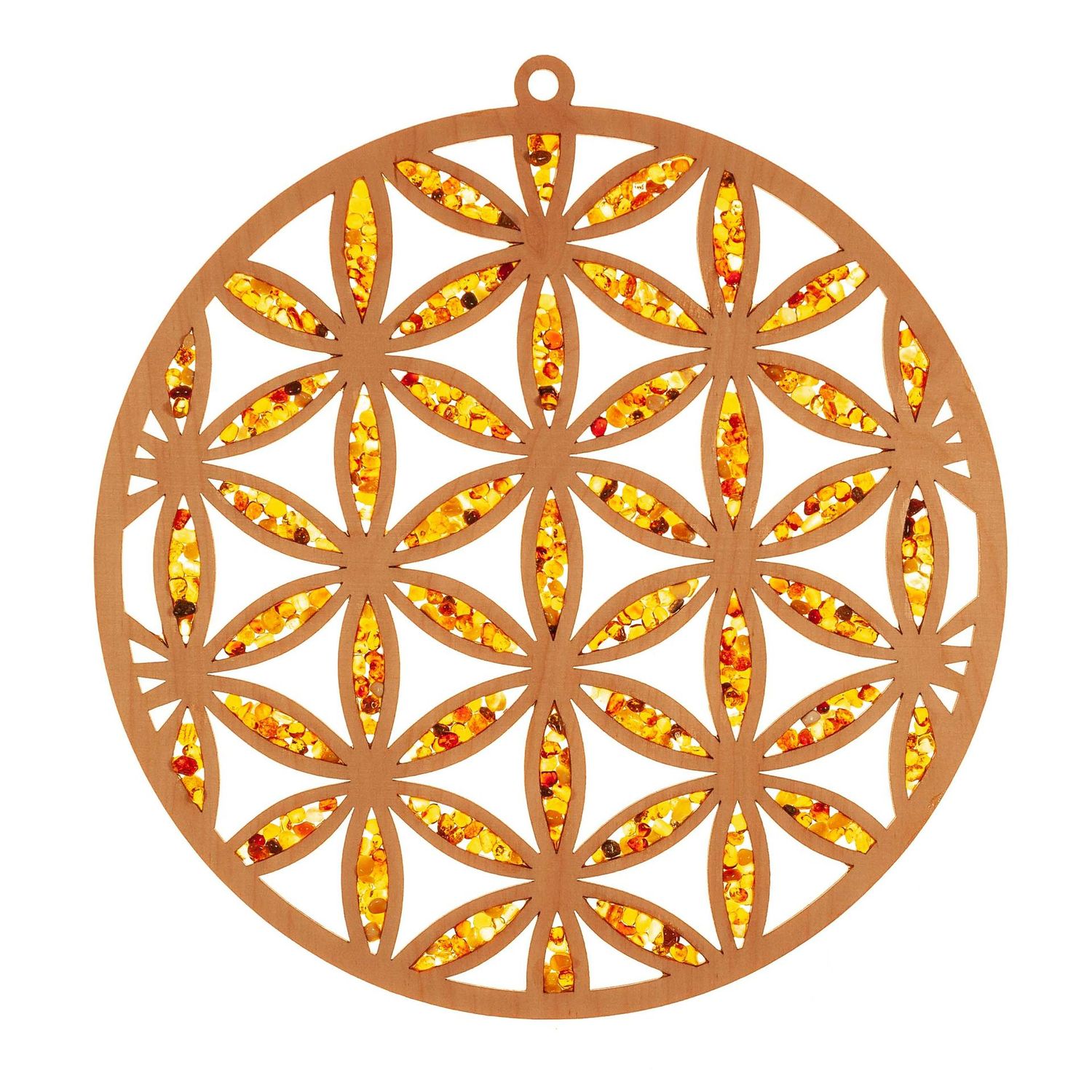Fensterbild  Bernstein Suncatcher | Blume des Lebens