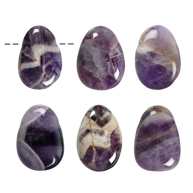 Amethyst Trommelstein | gebohrt Amethyst Trommelstein | gebohrt