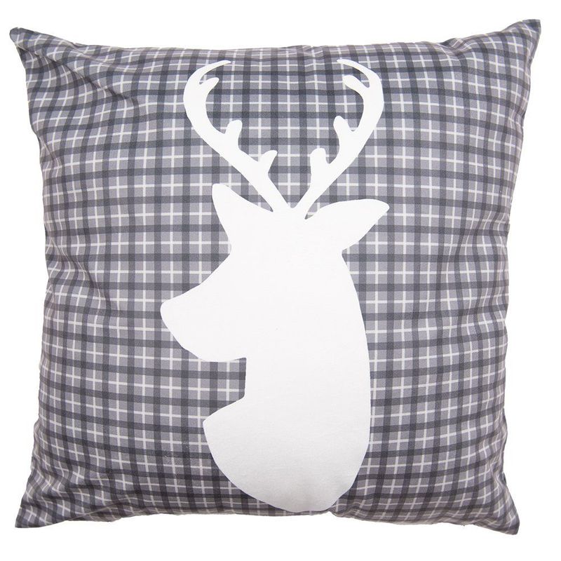 Kissenhülle Hirsch 45/45 | Grau/Weiß Kissenhülle Hirsch 45/45 | Grau/Weiß