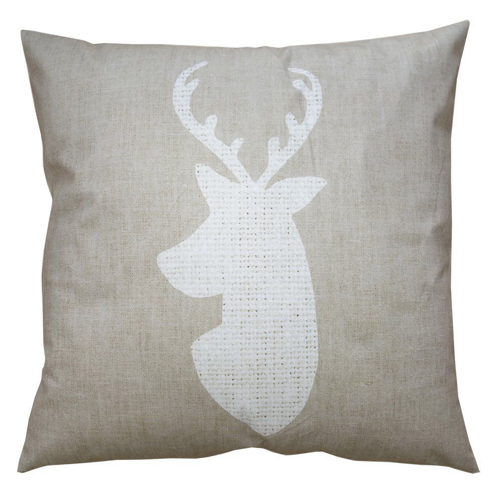 Kissenhülle Hirschkopf 45/45 | beige