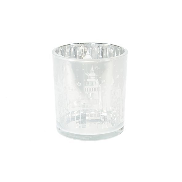 Glas Windlicht Winterwald