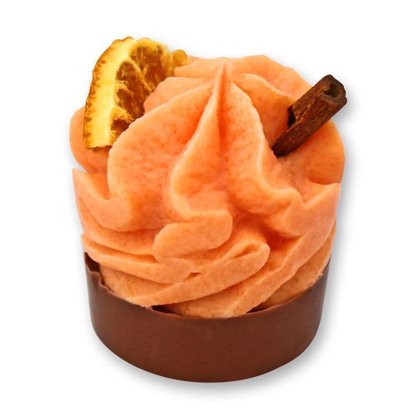 Badebutter-Twist mit Schafmilch 50g, Orangenspalte mit Zimtstange/Orange