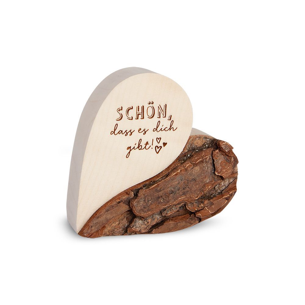 Rindenherz Yin-Yang Gr.1 "Schön, dass es Dich gibt"