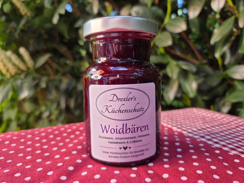 Marmelade | Woidbären | Brombeere, Himbeere, Heidelbeere, Erdbeere, Johannisbeere