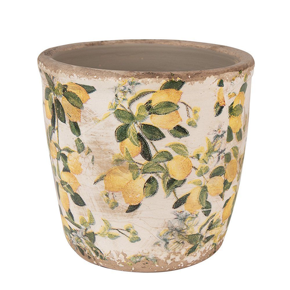 Blumentopf Zitronenmotiv