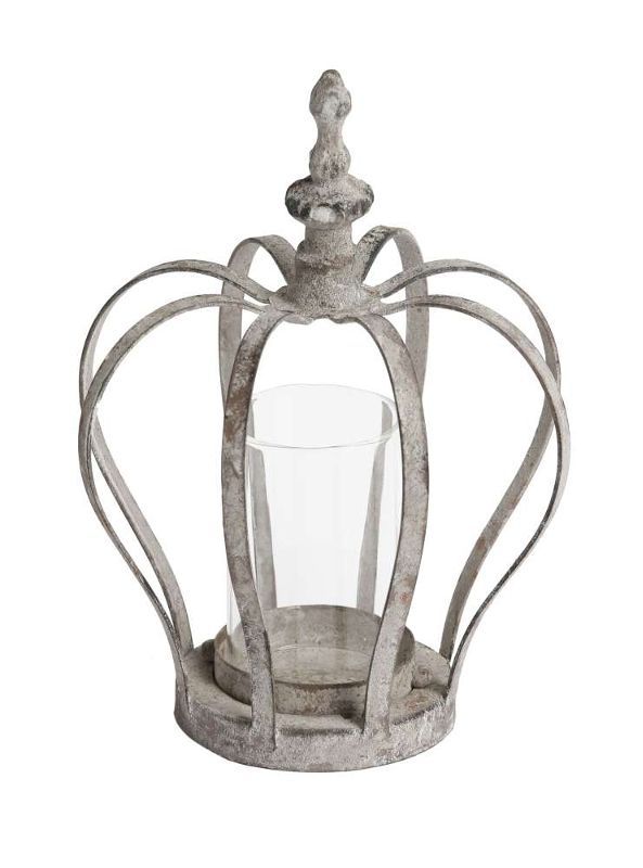 Windlicht Krone mit Glaseinsatz Windlicht Krone mit Glaseinsatz