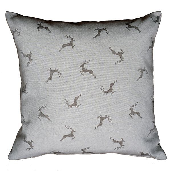 Kissenhülle 40/40 Sprunghirsch beige-hellbraun