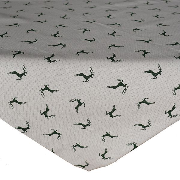 Mitteldecke 85/85 Sprunghirsch grün-beige