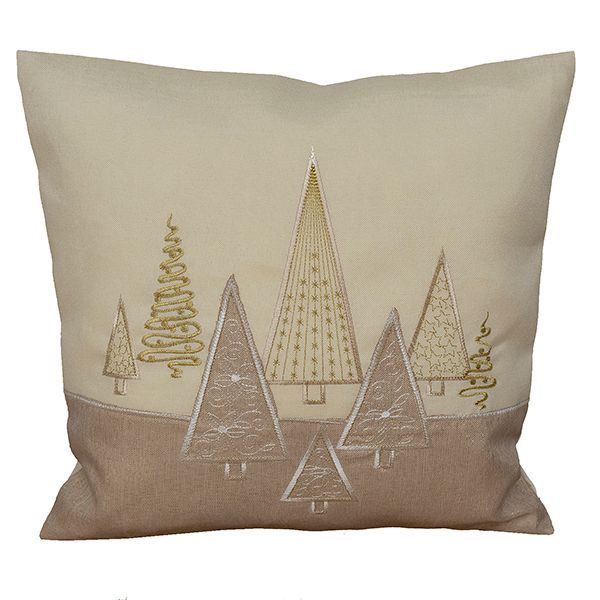 Kissenhülle Tannenbäume | gold
