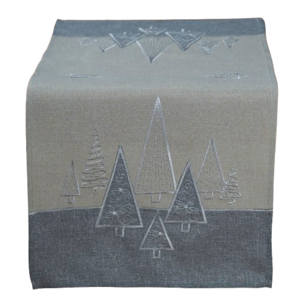 Läufer 40x90  Tannenbäume | grau