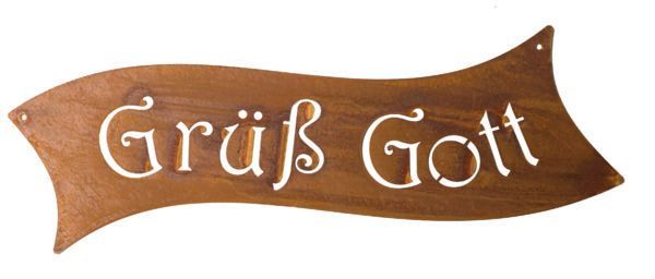 Rost Schild Rost Schild "Grüß Gott"