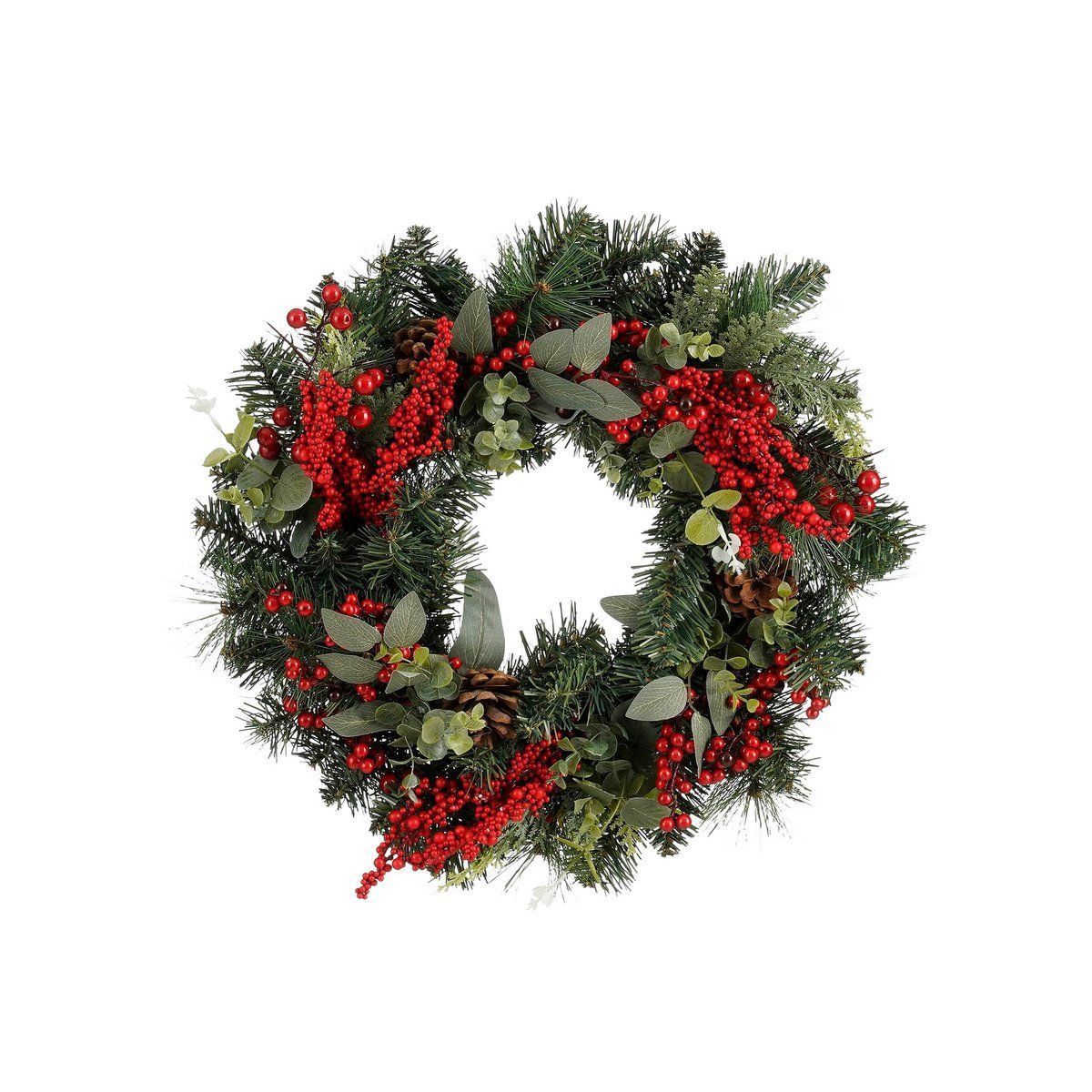 Weihnachtskranz mit roten Beeren Weihnachtskranz mit roten Beeren