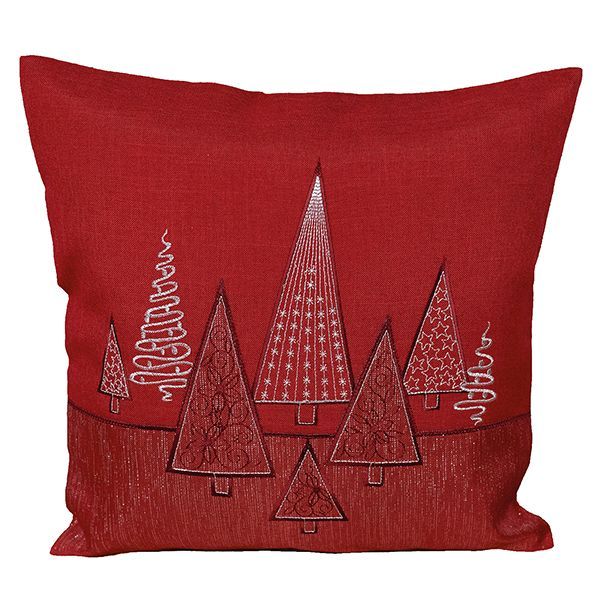 Kissenhülle Tannenbäume | rot