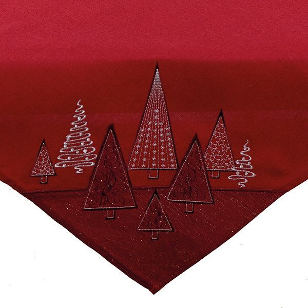 Läufer 40x140  Tannenbäume | rot