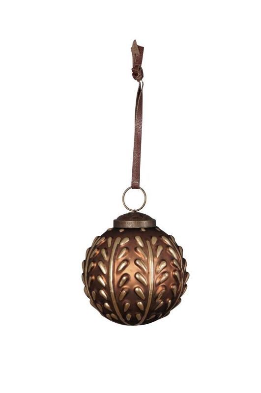 Weihnachtskugel mit Muster | bronze