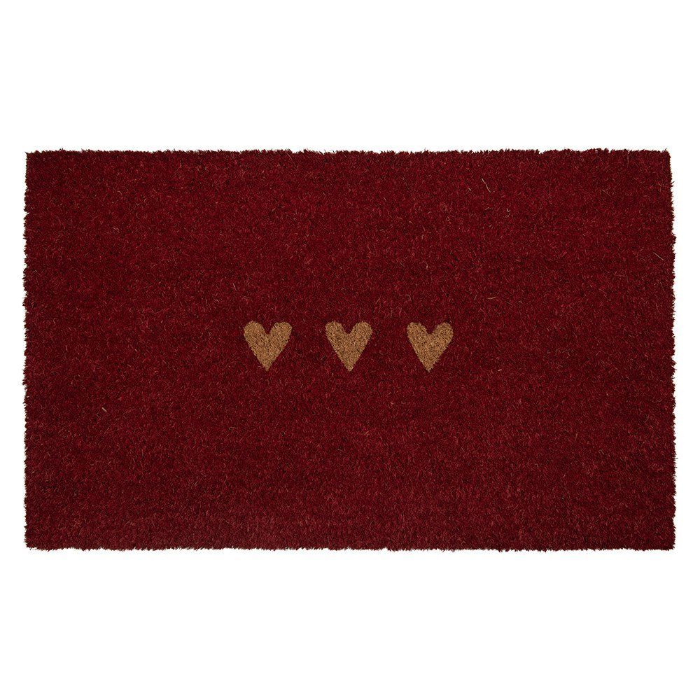Fußmatte rot mit Herzen