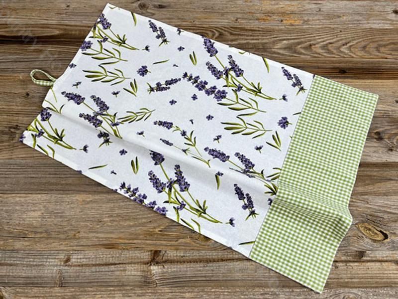 Geschirrtuch mit Lavendel & Karo Geschirrtuch mit Lavendel & Karo