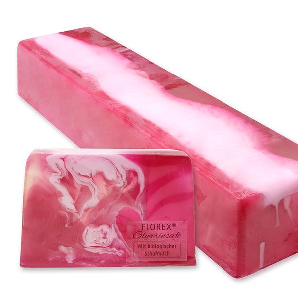Handgemachte Glycerin-Seife 90g in Folie, Blumengruß