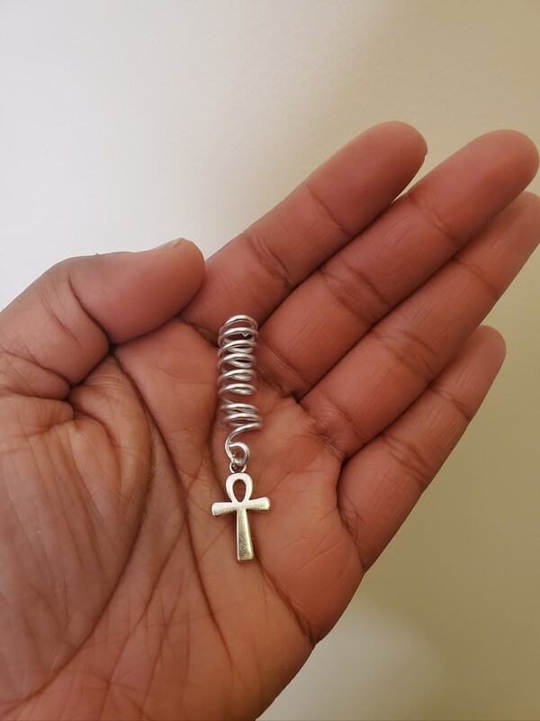 Loc Jewel w/ Ankh- Sliver