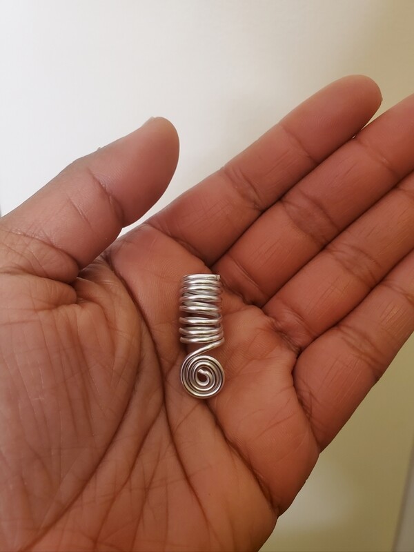 Loc Jewel w/ Swirl- Silver