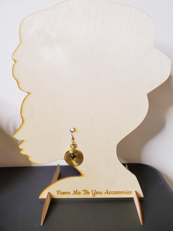 Wire Earrings w/Beads- Gold